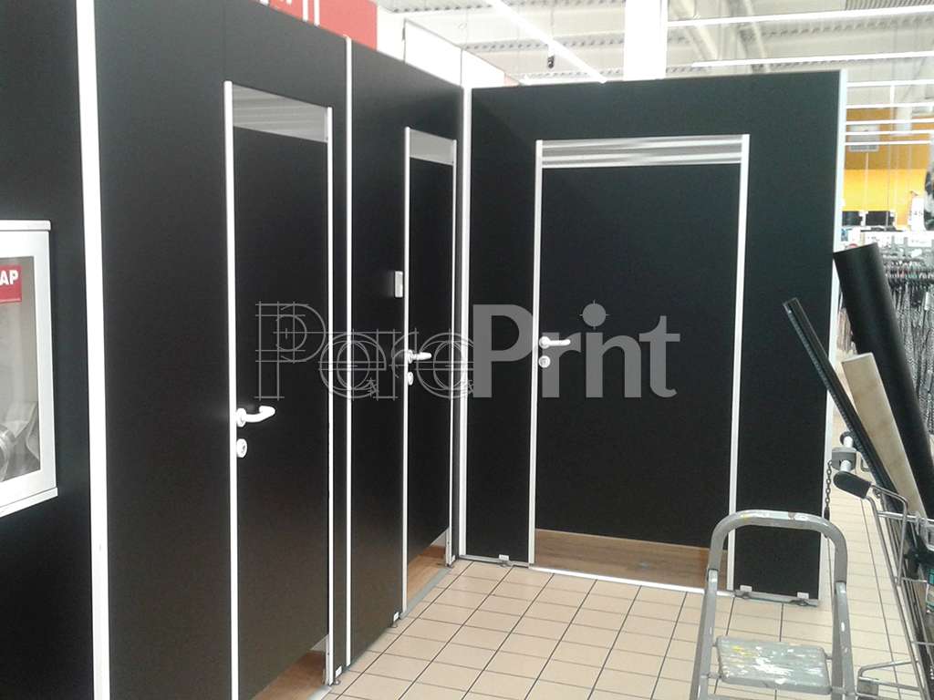 Próbafülkék fóliázása - Tesco